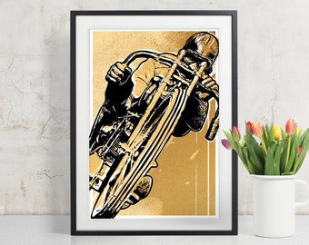 Motorcycle Art - Vintage Motorcycle - Motorcycle Decor, Art Print, Man Cave Art, Motorcycle Gift, Garage Art, Motorcycle Poster, Racing art