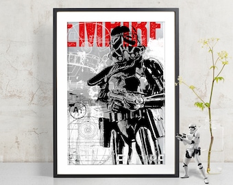 Imperial Shadowtrooper Star Wars Art Print, Stormtrooper print, Fan Art, pop art, Illustration, Star Wars Art, Star Wars Gift