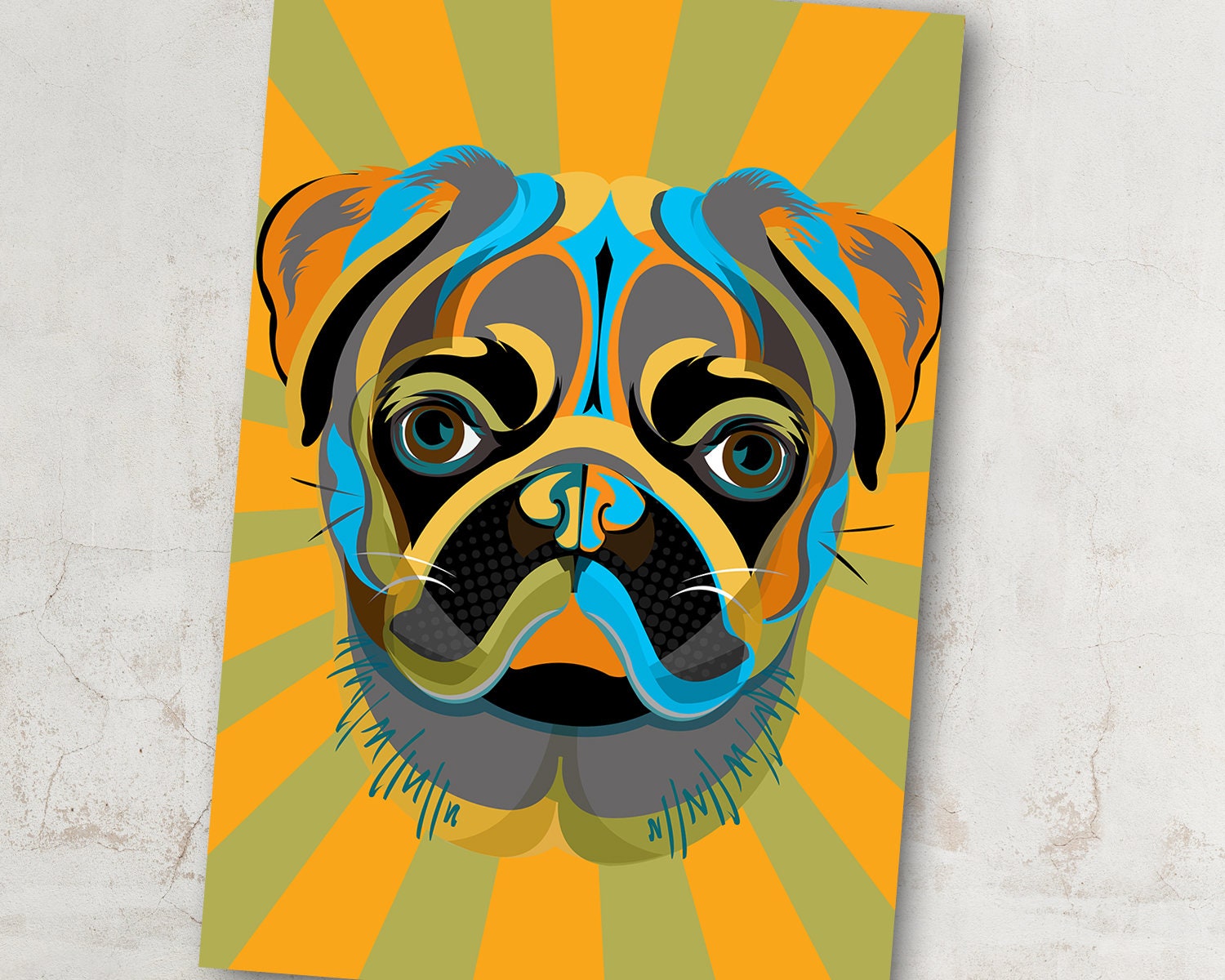 PUG Art Dog Poster | Etsy