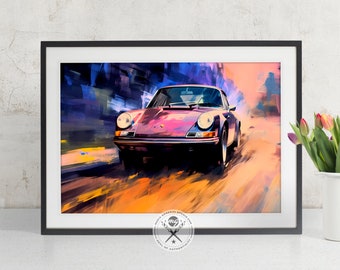 Vintage Porsche 911, Fine Art Illustration available as a poster, print or canvas art