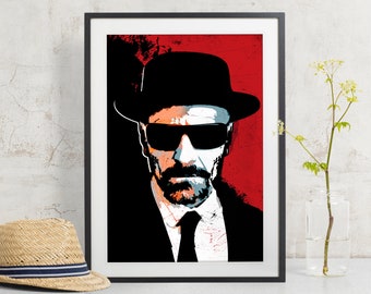 Breaking Bad - Heisenberg - Fan Art illustration, Breaking Bad Poster, Breaking Bad Art, Walter White, Breaking Bad Print, Pop Art