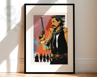 Tombstone Kurt Russell Movie Poster | Fan Art illustration, Art Print, Western Art, Gift for Guys - Available as Art Print or Canvas Art