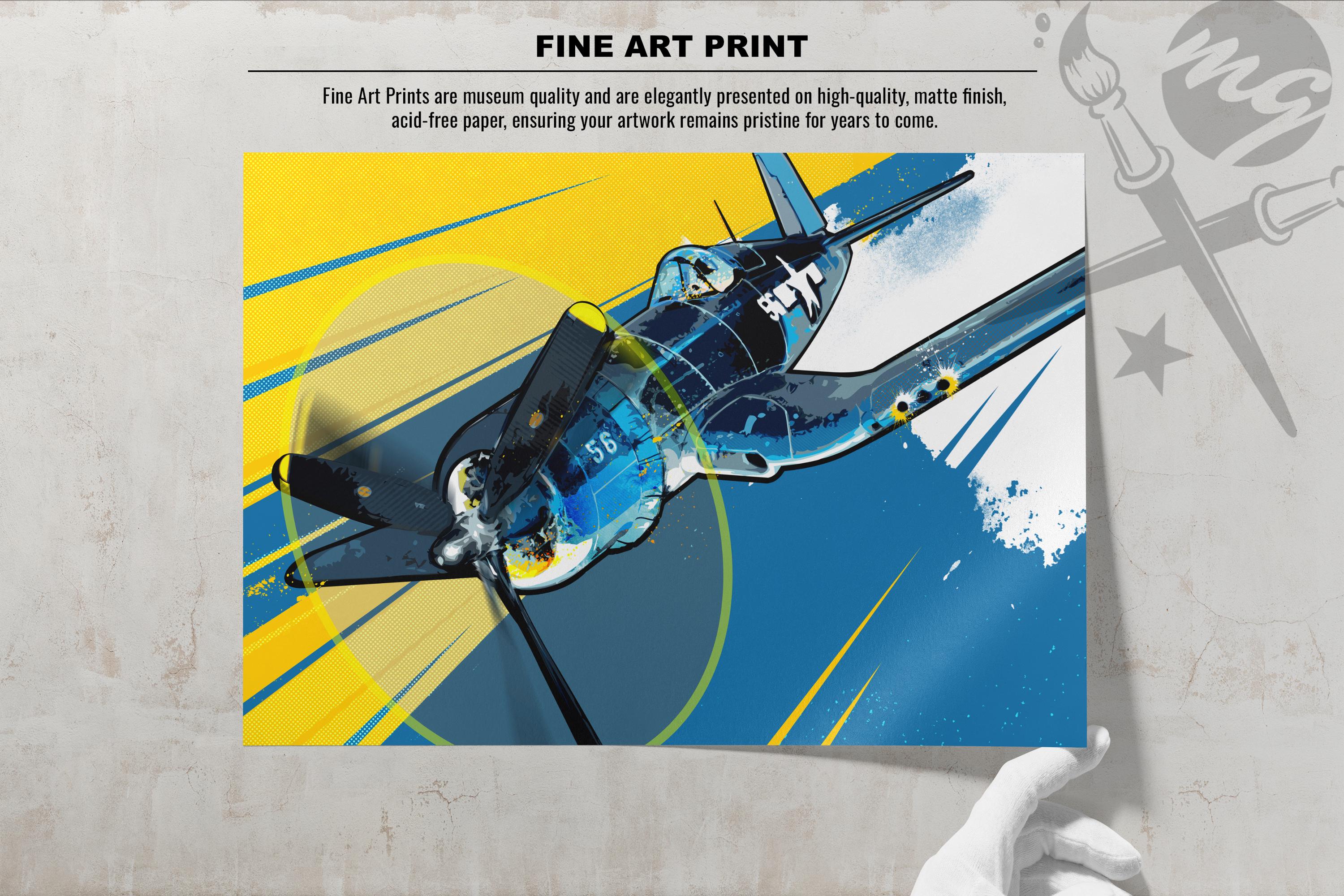 F4U Corsair Pop Art Airplane Print | Aviation Gift for Pilots and ...