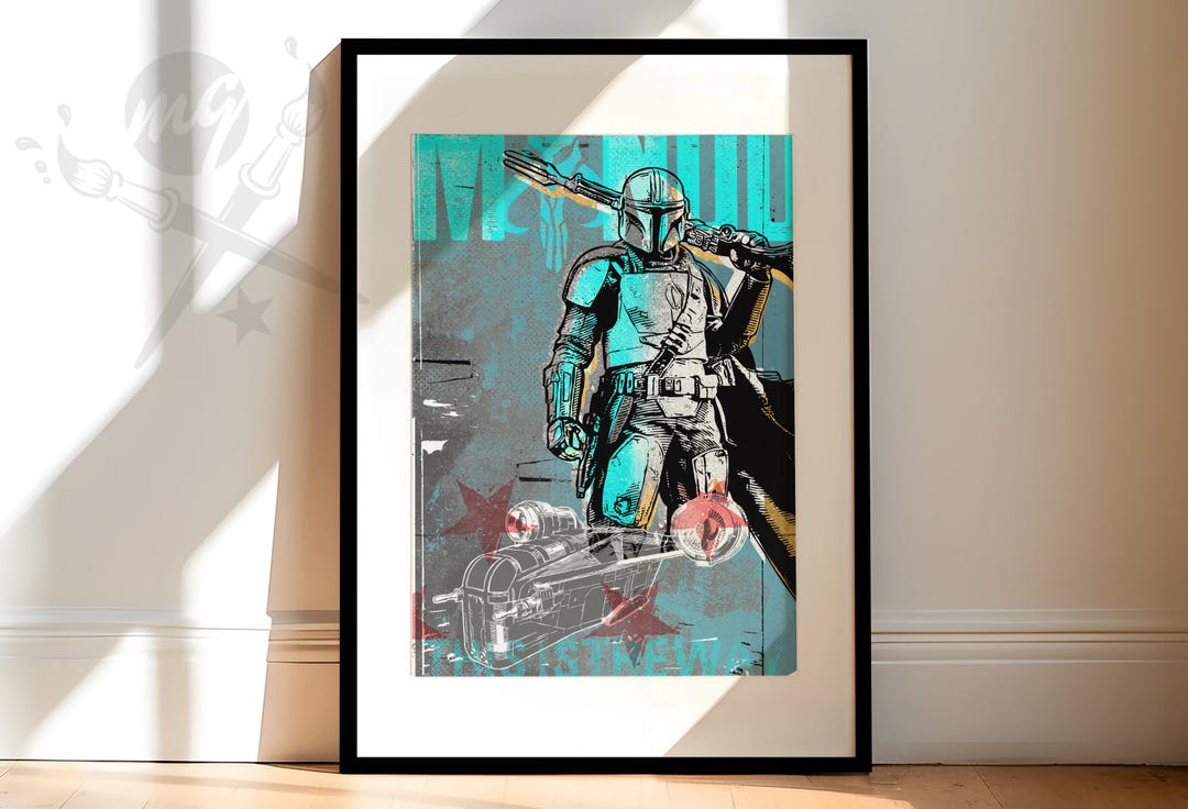 Star Wars the Mandalorian Pop Art Poster | Star Wars Fan Art | Gift for ...