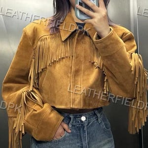 Handmade Suede Fringe Western Jacket - Genuine Leather