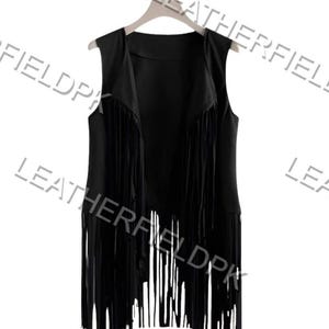 Leather Vest, Mini Western Vest, Women&#39;s Western Fringe Vest, Suede Fringe Vest, Cowgirl Clothing, Vintage Fringed Suede Vest, Handmade gift