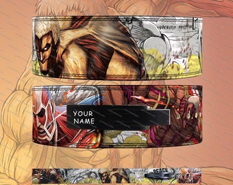 Cintura in pelle Attack on Titan, cintura di sollevamento pesi Anime personalizzata, cintura da palestra, cintura da powerlifting, cintura da sollevamento pesi, accessori da palestra