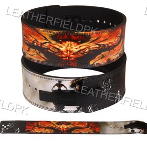 Baki Anime Powerlifting Lever Belt: Custom Leather Gym Support