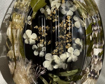 Real Flower Resin Soap Holder | Dried Flower Bathroom Decor | Botanical Gift