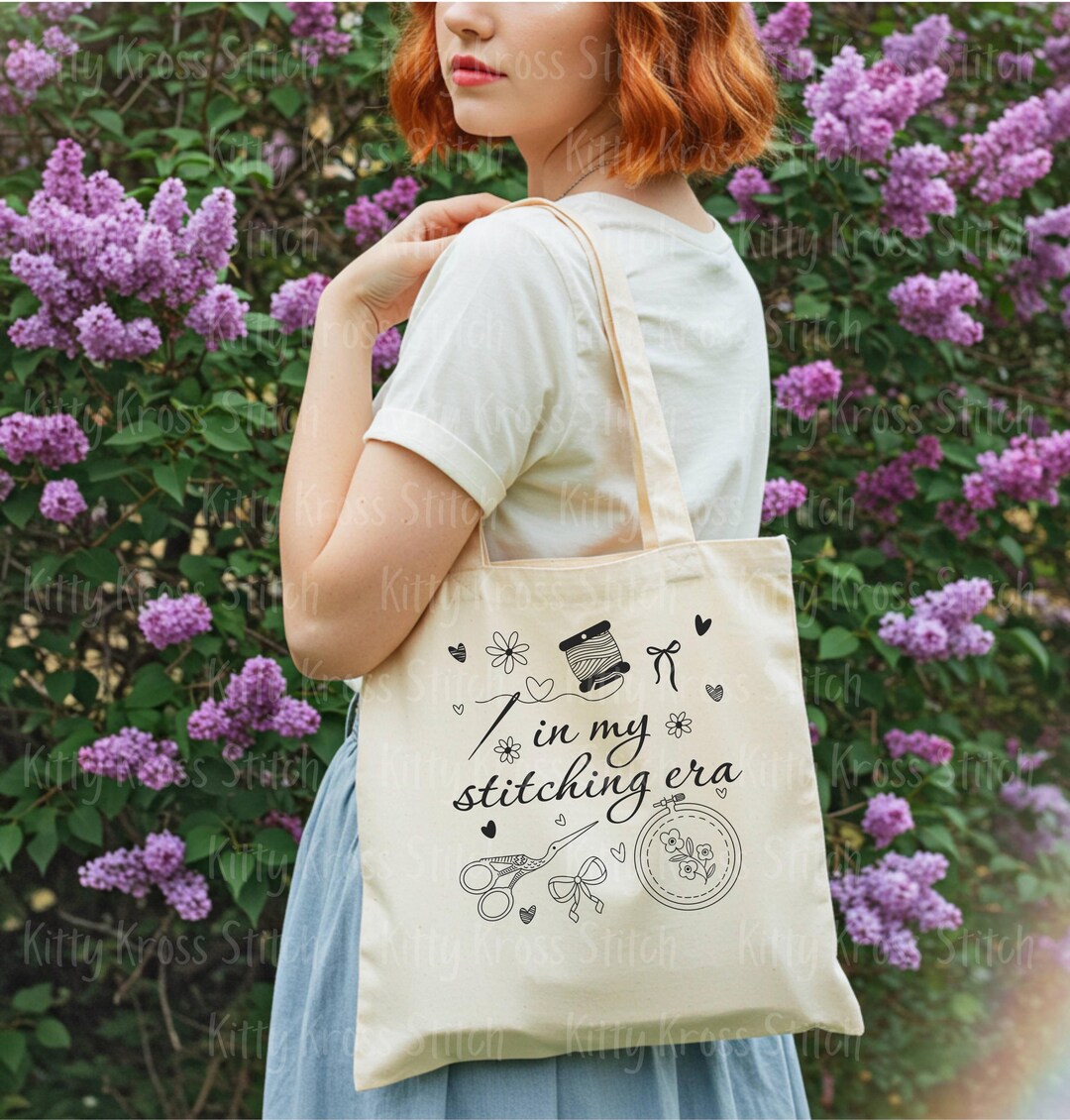 In My Stitching Era Tote, Cross-stitch Lover Tote, Swifty Stitcher Gift ...