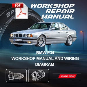 BMW E34 Workshop Manual and Wiring Diagram | Full Repair Guide for All Engines | Instant Download