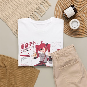 重音テトTシャツ、UTAUアニメTシャツ、ユニセックスコットンTシャツ、テトギフト 画像 4