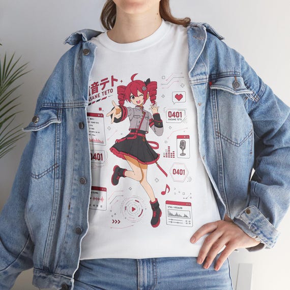 Kasane Teto Shirt, UTAU Anime Shirt, Unisex Cotton Tee, Teto Gift