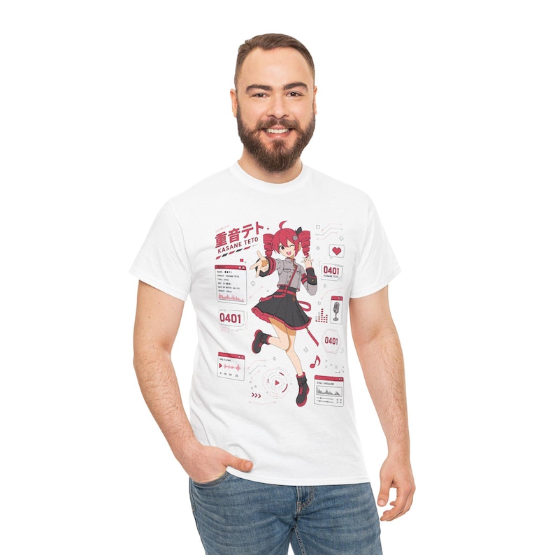重音テトTシャツ、UTAUアニメTシャツ、ユニセックスコットンTシャツ、テトギフト 画像 5