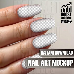 Digital Nail Wrap Mockup Template, Nail Sticker & Decal Display, Procreate Manicure Design Mockup for Bloggers, Influencer, Content Creator