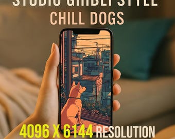 10+ Temas de teléfono para perros Temas para iOS Temas para Android Fondo de pantalla de perro relajante Fondo de pantalla de cachorro estilo Studio Ghibli Tema móvil Fondo de teléfono estético
