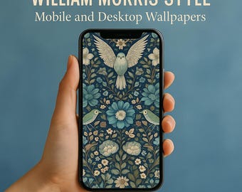 Más de 20 temas para teléfono William Morris Bird and Flowers, tema para iOS, tema para Android, hermosos fondos de pantalla, fondos estéticos para dispositivos móviles y de escritorio.