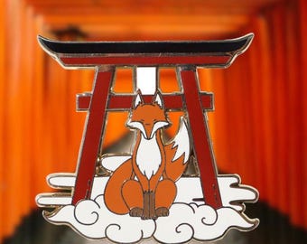 Fox Torii Gate Hard Enamel Pin