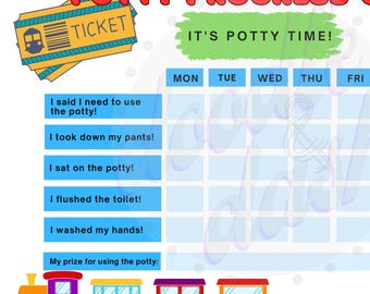 Trains Potty Tracking & Reward Chart Printable