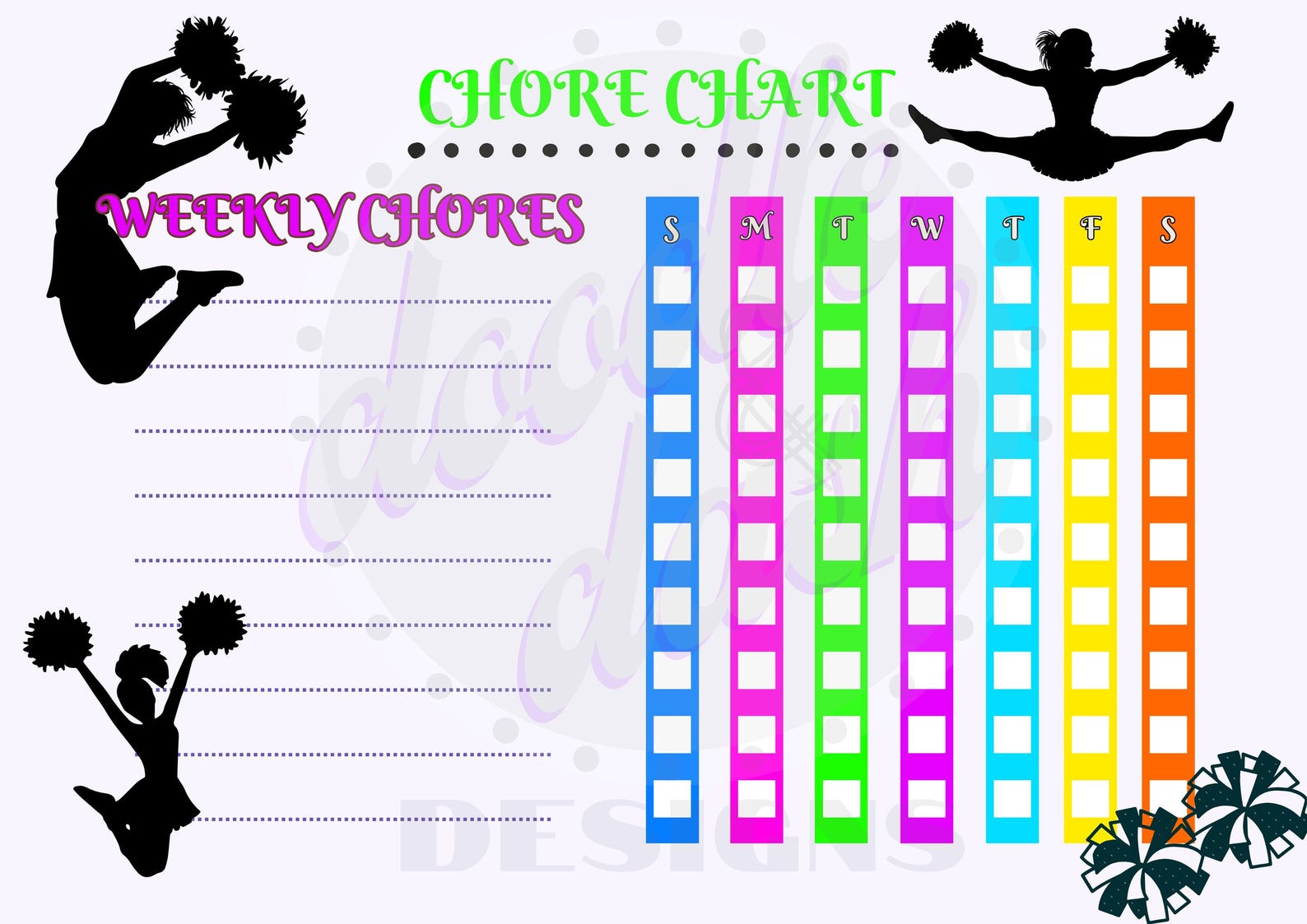 Cheer Chore Chart - Etsy
