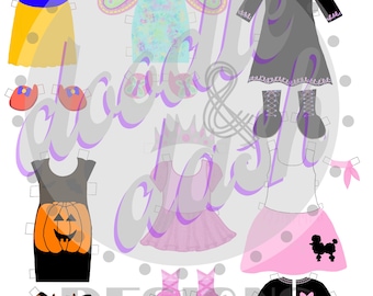 Printable Paper Doll Costumes & Shoes