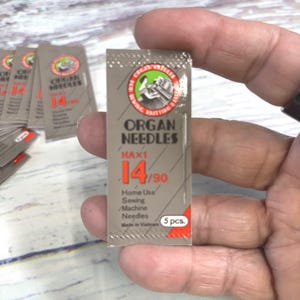2 Packs of Size 14 Organ Brand Needles 2x Pkgs of 5 each, Compatible w/ Most US Domestic Sewing & Serger Overlocker Machines HAx1 sz 14/90