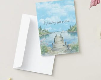 DIGITAL DOWNLOAD- "Wishing You Peace..." Psalm 34:18 Sympathy Card