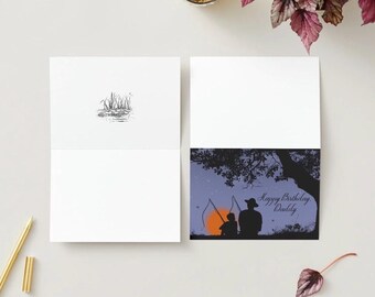 DIGITAL DOWNLOAD- Custom Happy Birthday Fishing with Son/Grandson Card
