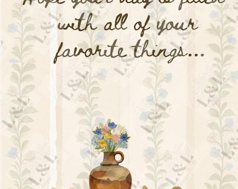 DIGITAL DOWNLOAD- Vintage Items Birthday Card