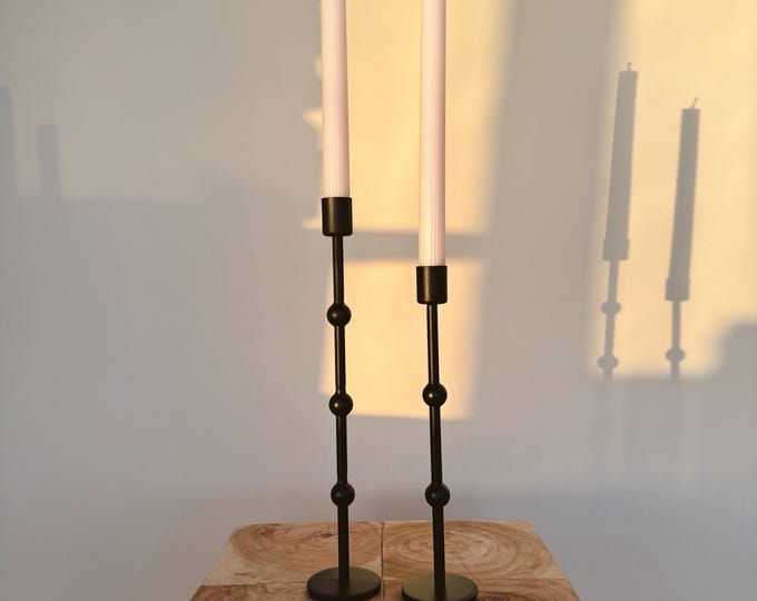 Orb Iron Candle Holder Duo