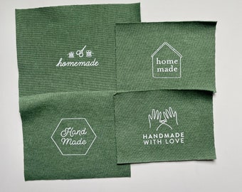 White Iron-On Labels for Home Sewist | Label for Homemade Clothes | 4 White Iron-on Labels
