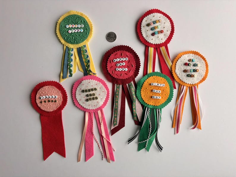 Custom Celebration Badge — Felt Rosette With Ribbon - Etsy