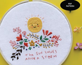 Sun Shines After a Storm Embroidery Pattern | Digital Tutorial