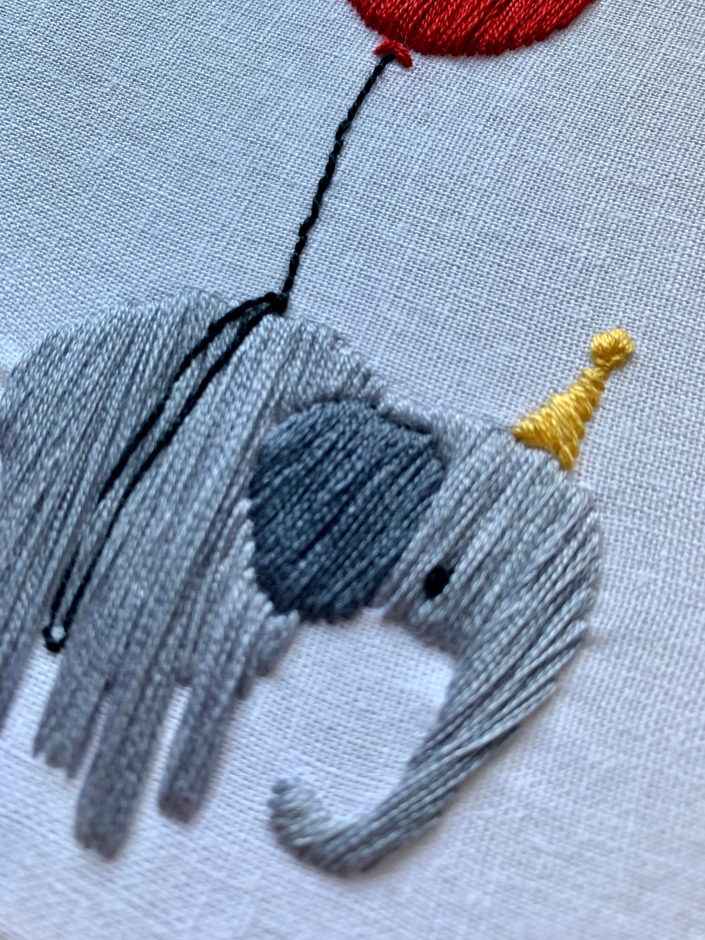 Elephant Balloon Embroidery Pattern | Digital Tutorial - Etsy