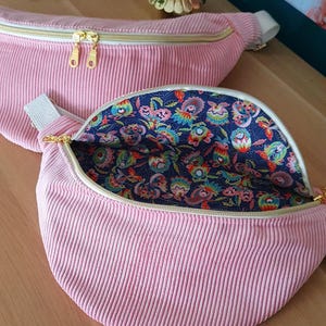 Sac banane femme velours côtelé rose - sac banane personnalisable -sac Banane grande taille - crossbody - fanny pack - Bumbag - Gürteltasch