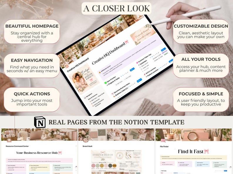 Notion Business Planner Template | Small Business Dashboard, CRM ...