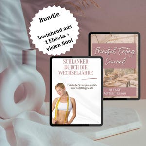 Pacote: Diário &quot;Alimentação Consciente&quot; e E-book &quot;Emagreça na Menopausa&quot; • para mulheres com mais de 45 anos • Nutrição, autocuidado, facilidade na vida cotidiana