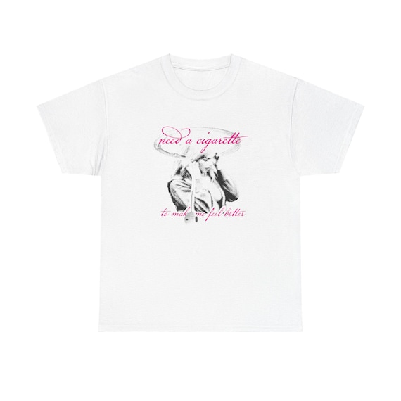 need a cigarette to make me feel better Limited Addison Rae Unisex Heavy Cotton T-shirt, Headphones On, Addison  Merch, Addison Album, Need a Cigarette Original Graphic Tee