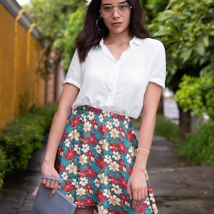BattleForm Women&#39;s Floral Skater Skirt, Boho Chic Summer Fashion, Party Wear, Casual Style, Gift for Her, Cute Spring Outfit