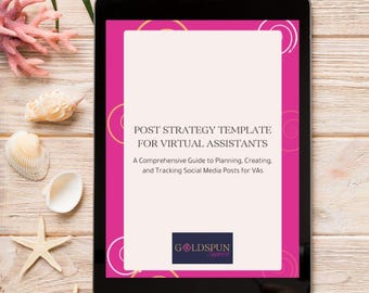 Social Media Content Strategy Template Guide | Social Media Management Content Planner | For Virtual Assistants | Instagram Growth Ebook