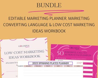 Kostengünstiger Marketing Planer Bundle: Canva Template, Marketing Sprachleitfaden (Digitaler Download)