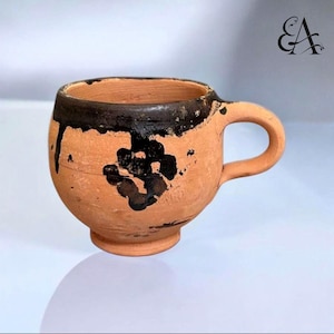 Authentic Moroccan Clay Mug, Handmade Safi Water Cup, Handcrafted Moroccan Tea Cup, Traditional Pottery Drink ware.