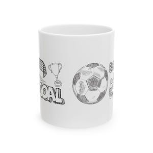 Fußball-Keramiktasse, lustige Kaffeetasse für Fußballfans, Geschenk für Trainer und Spieler, Sportdekoration, Tor, Kickoff