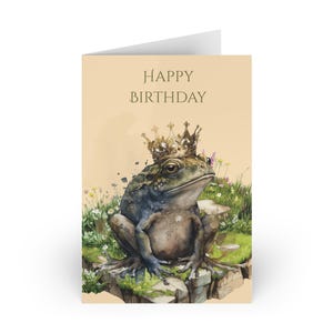 Royal Frog verjaardagskaarten, schattige dierenkaartenset, leuke verjaardagswensen, unieke verjaardagskaarten, op de natuur geïnspireerde groeten