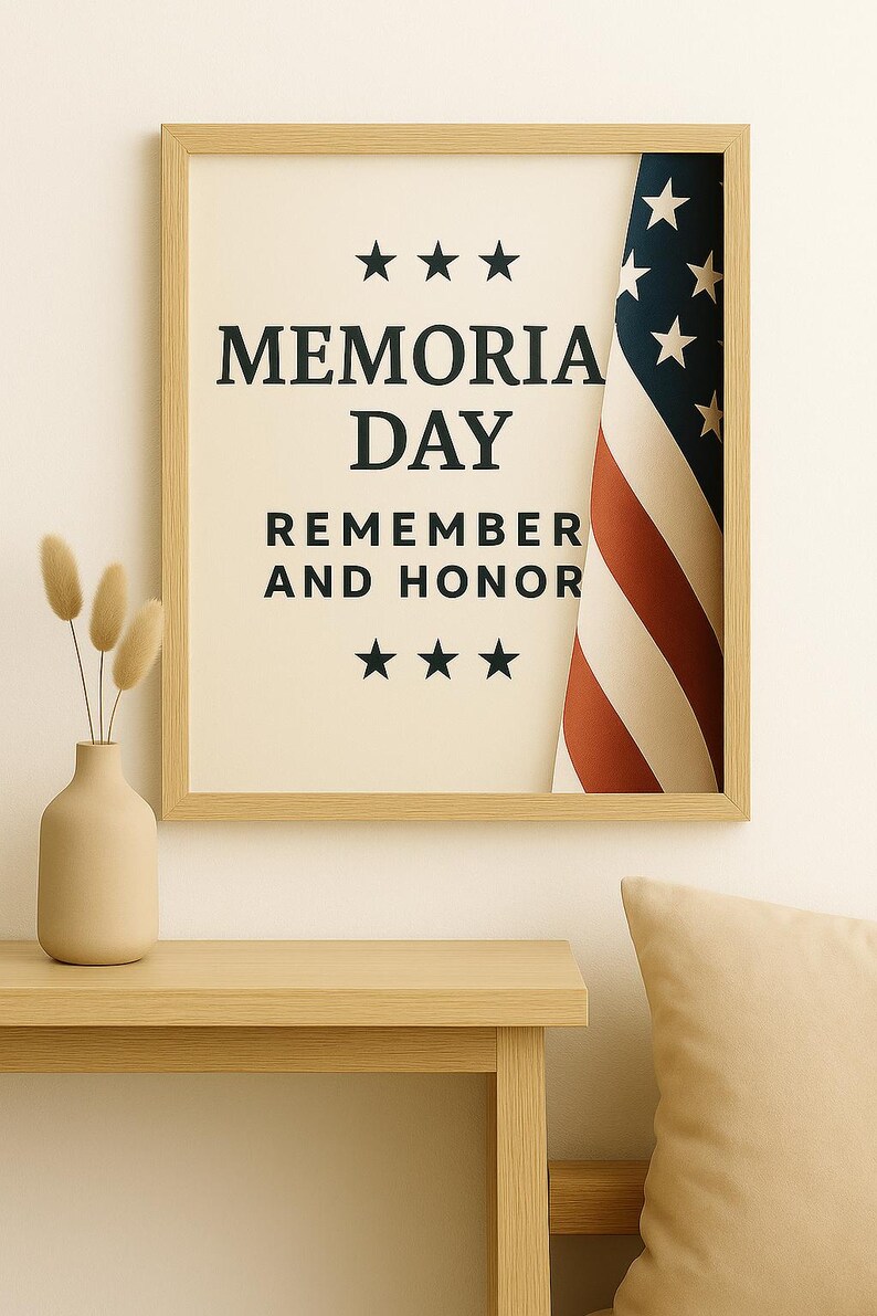 Memorial Day Wall Art Printable – Remember and Honor – American Flag ...