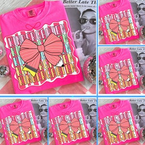 Preppy Back to School Bundle PNG ,Coquette Teacher First Day of School  Design, Girly Checkered Sublimation