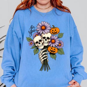 Halloween Skull Bouquet PNG, Floral Halloween Png, Vintage Gothic Bouquet Png, Retro Halloween Png, Skeleton Png, Halloween Sublimation