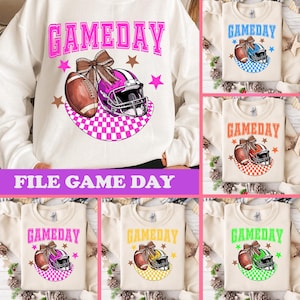 Game Day Bundle Png, Coquette Football Png, Football Season Png, Football Coquette Png, Football Game Day Png Sublimation Designs