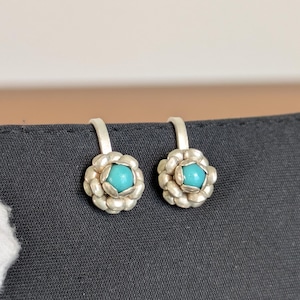 Vintage Mexican Silver Flower Earrings