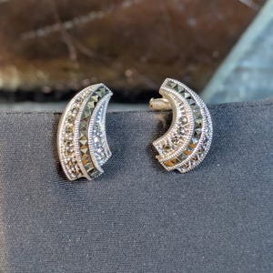 Judith Jack Sterling and Marcasite clip on earrings